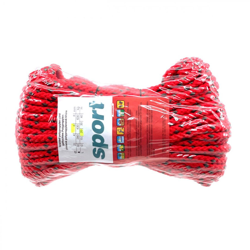Polipropilén zsinór kötött mag nélkül színes 20 m 6mm