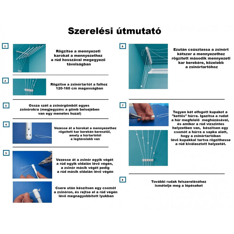 Mennyezeti szárító 6rud-1,5m