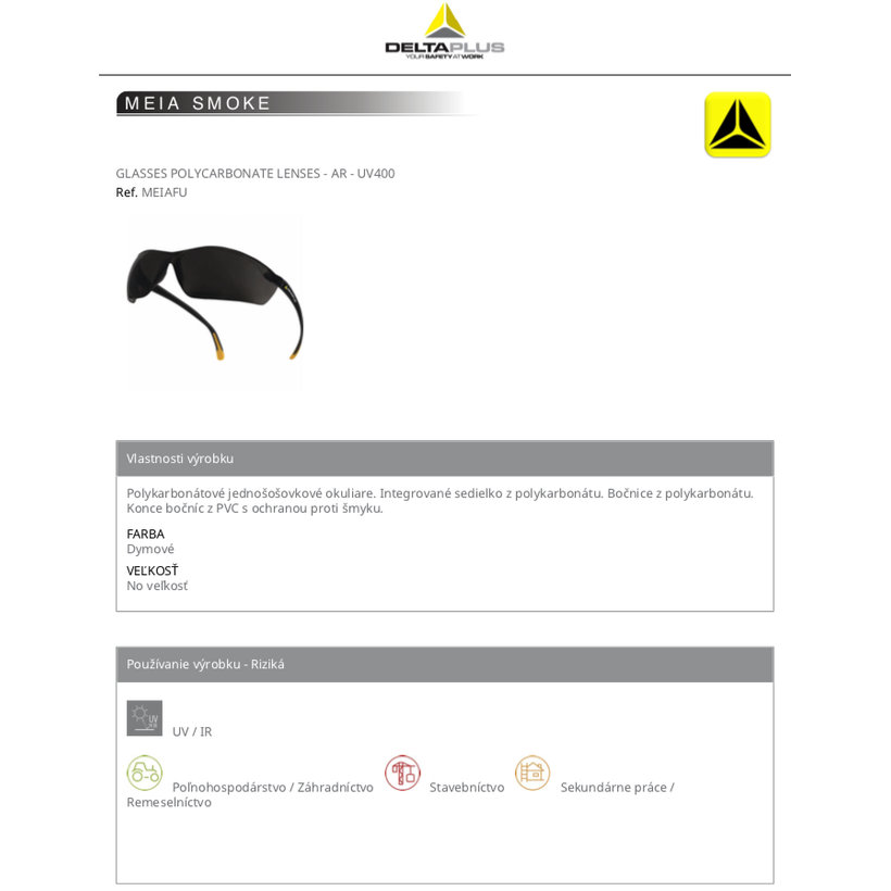 MEIA SMOKE munkaszemüveg
