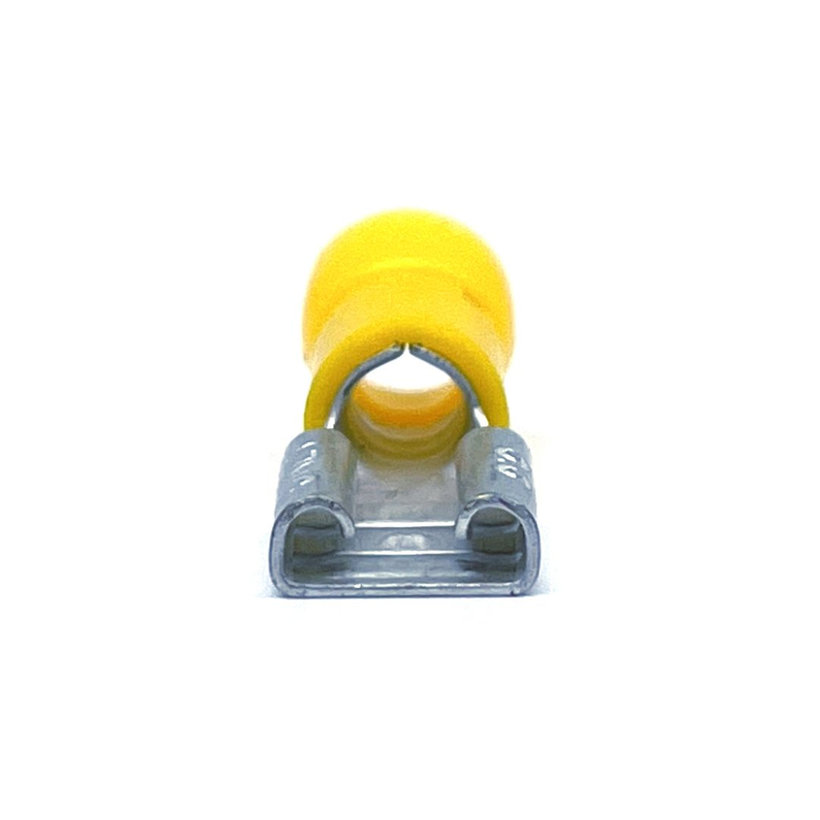 Szigetelt rátolható csatlakozó hüvely, sárgaréz, sárga 6mm²