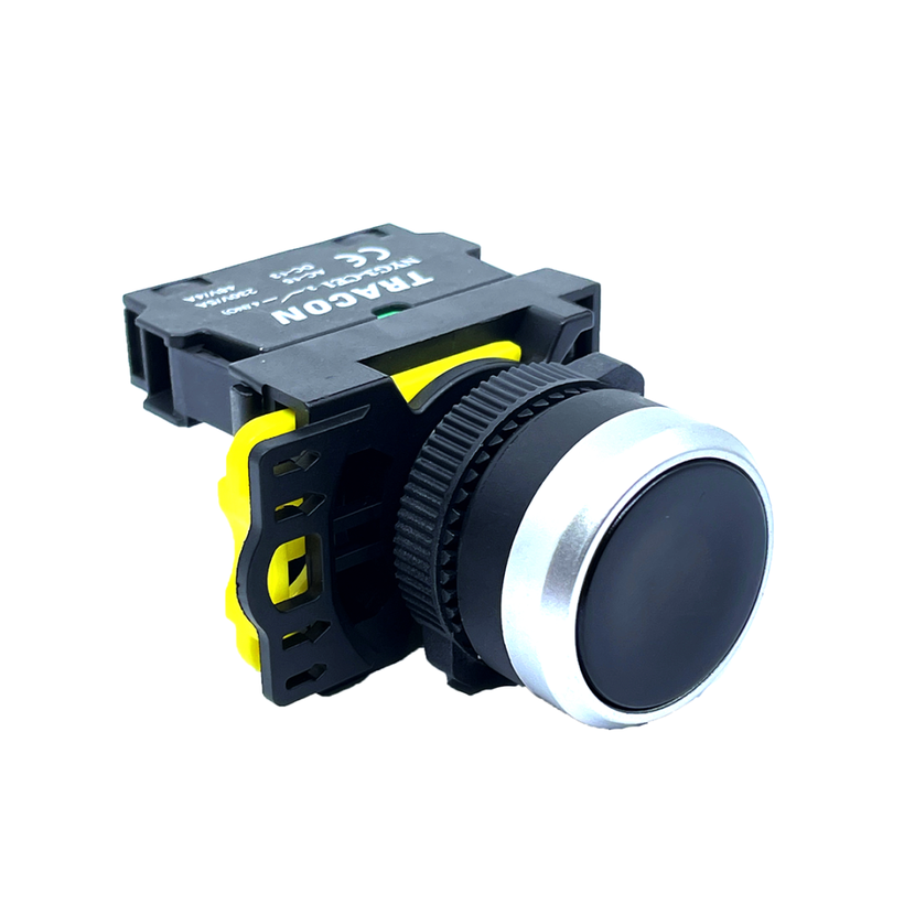 Egyszerű nyomógomb, fekete