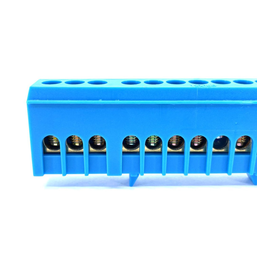 Szigetelt földelősín N, kék 12P