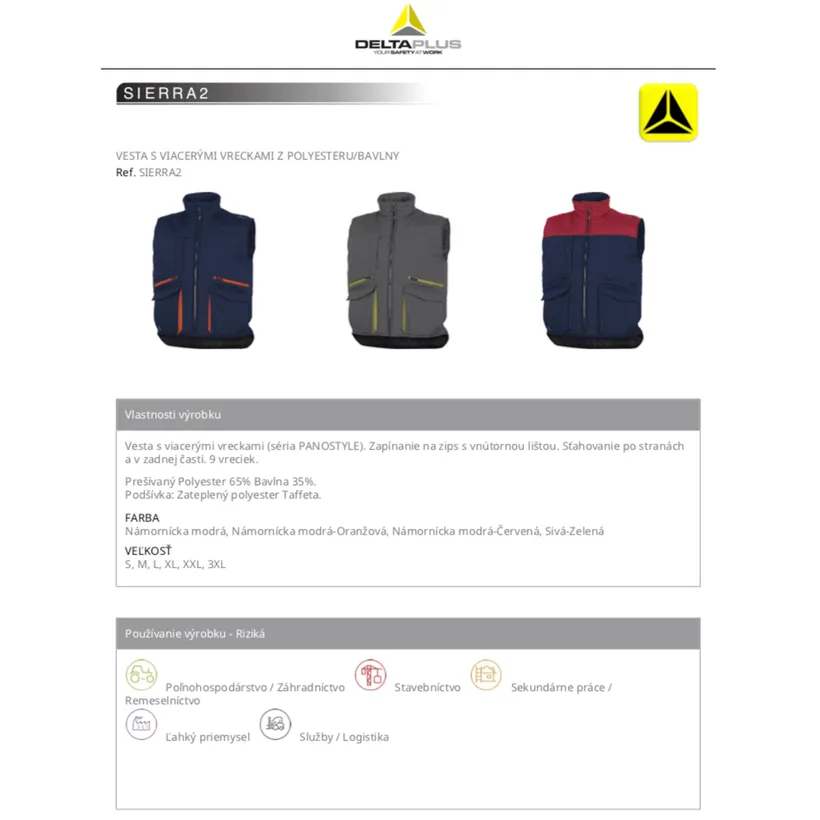 Munkamellény SIERRA2 kék-piros S