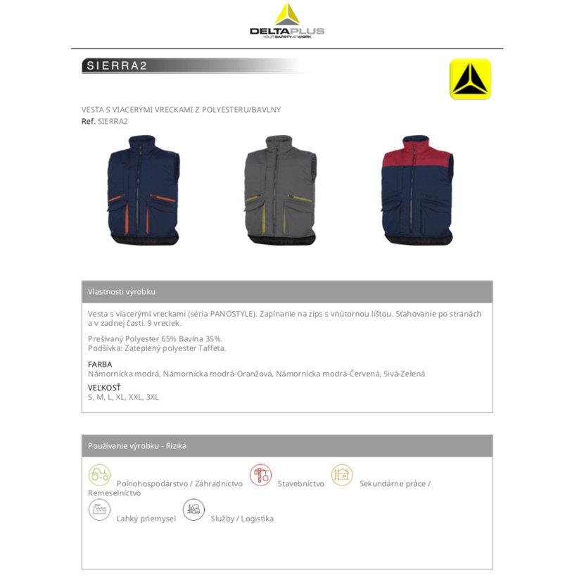 Munkamellény SIERRA2 szürke XXL