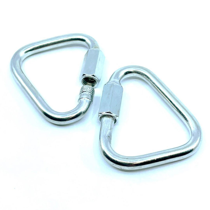 Karabiner anyával, háromszög alakú, horganyzott 10mm