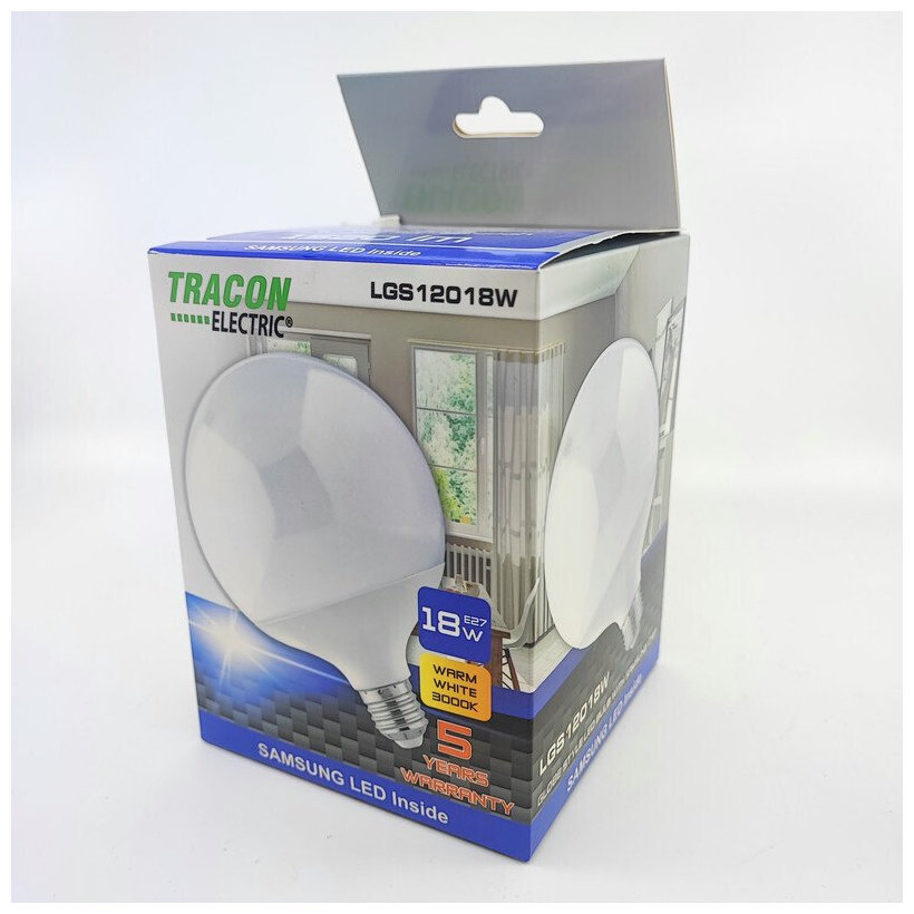 LED izzó gömb E27 18W - meleg - chippel