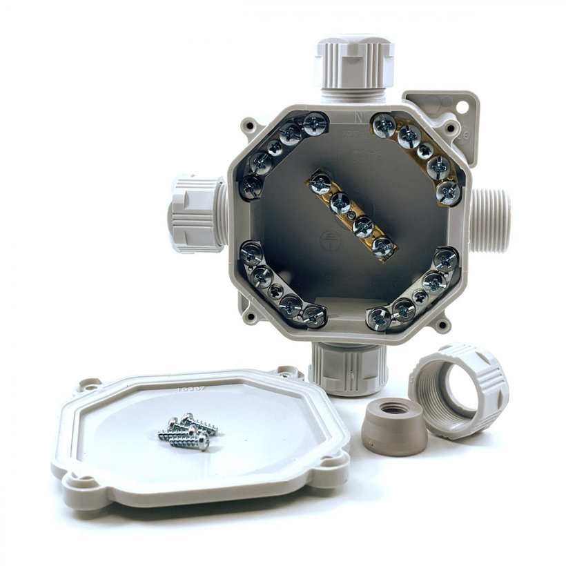 Elosztó doboz 6455-11P/2 szürke 122x122x44,6mm