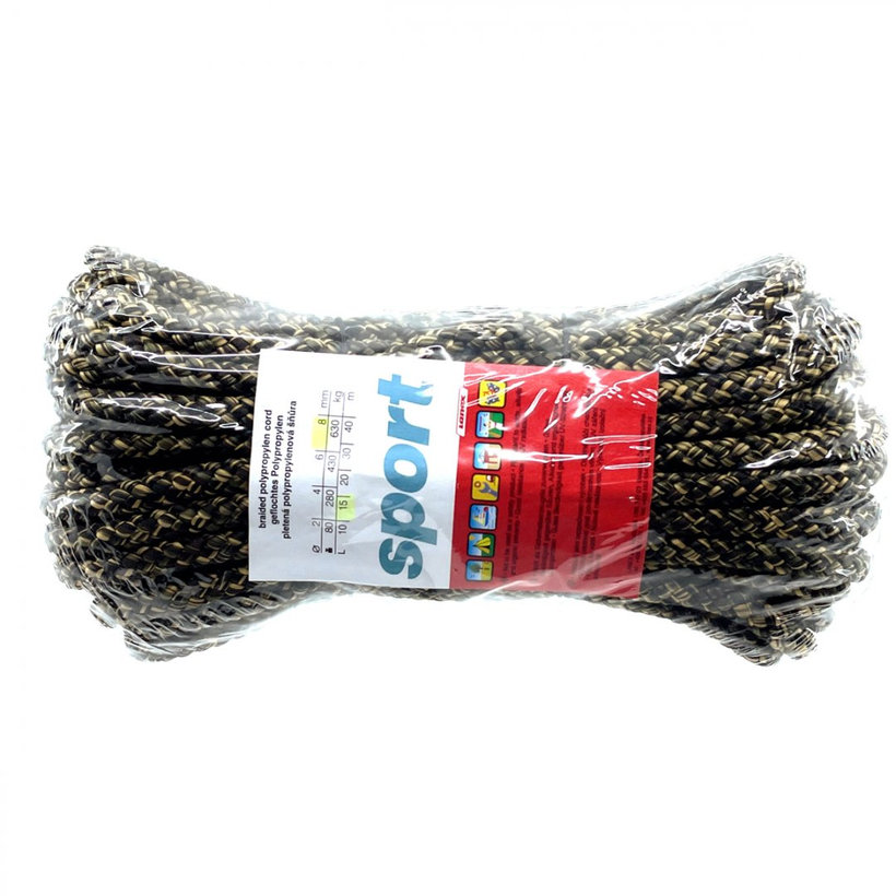 Polipropilén zsinór kötött mag nélkül színes 15m 8mm