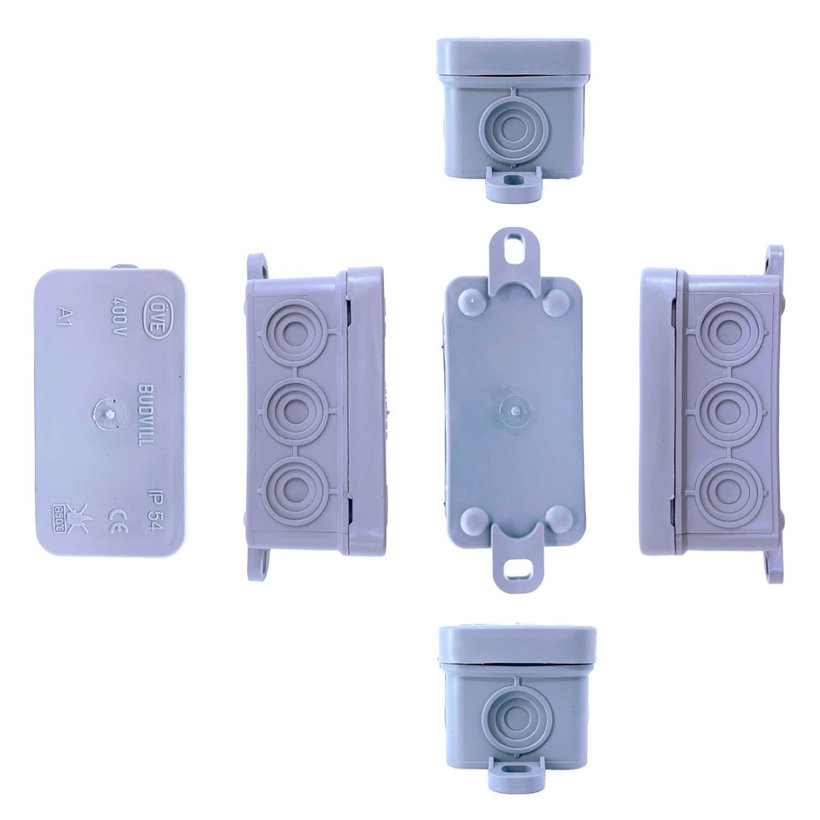 Rugalmas kötődoboz, falon kivüli, szürke 75x35x35mm