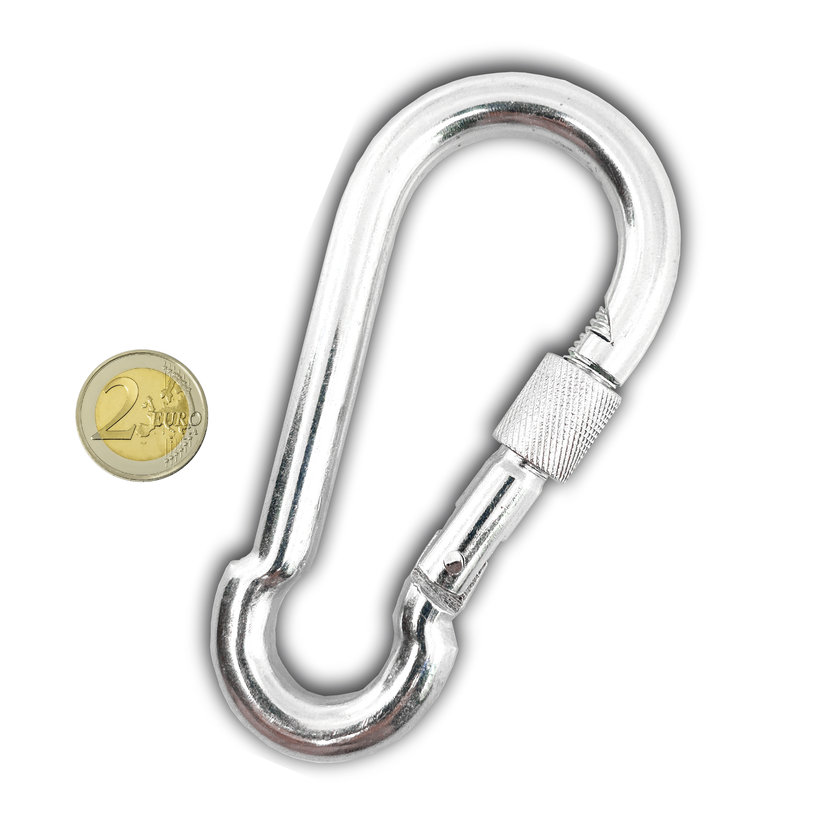 Karabiner rögzítőanyával horganyzott 12mm