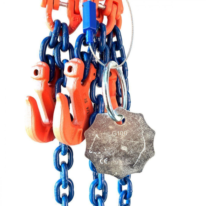 Láncos felfüggesztés szem-3 kampó 100 o. rövidítővel (1,5 m, 21200/15000 kg, 16 mm)