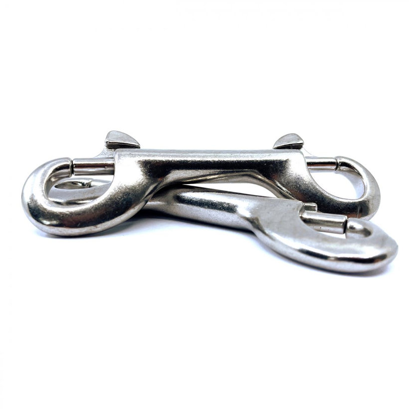 Karabiner kétoldalas rozsdamentes acél 102 mm