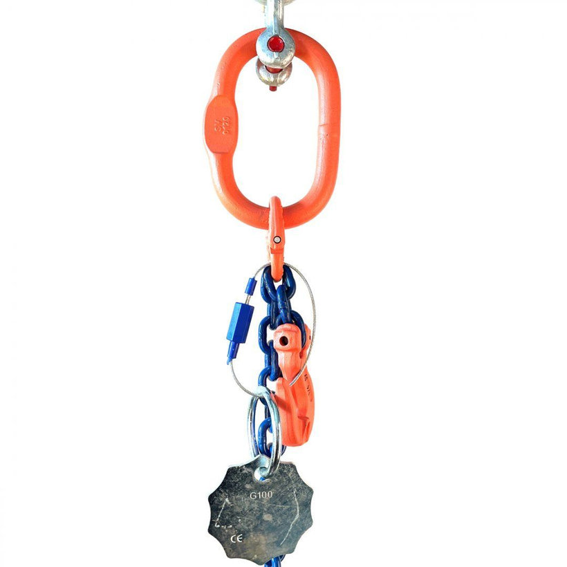 Láncos felfüggesztés szem-kampó 100 o. rövidítővel (1,5 m, 1400 kg, 6 mm)