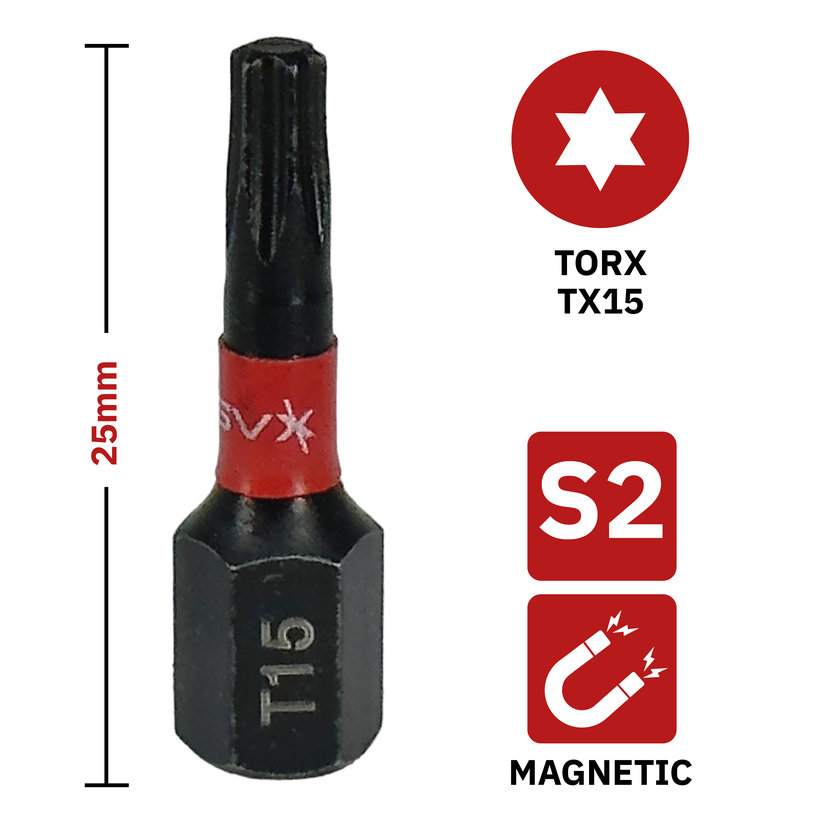 Bit mágneses TX15x25 mm