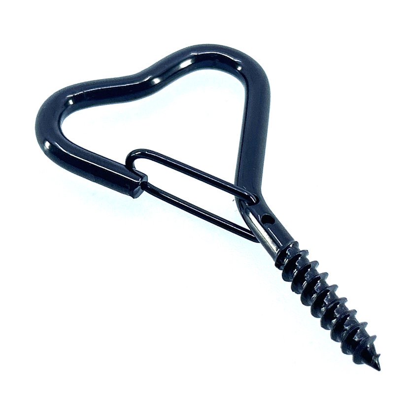 Dekoratív szem csavarral, szív - fekete