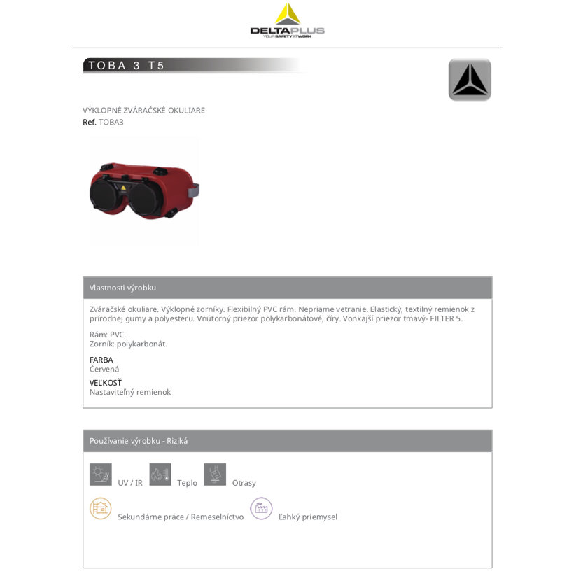 TOBA3 hegesztőszemüveg