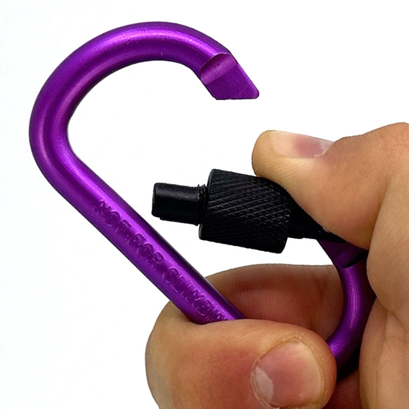 Alumínium karabiner biztosítékkal - lila