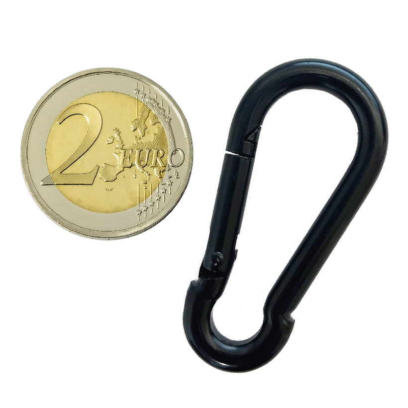 Tűzoltó karabiner DIN 5299C fekete 5mm