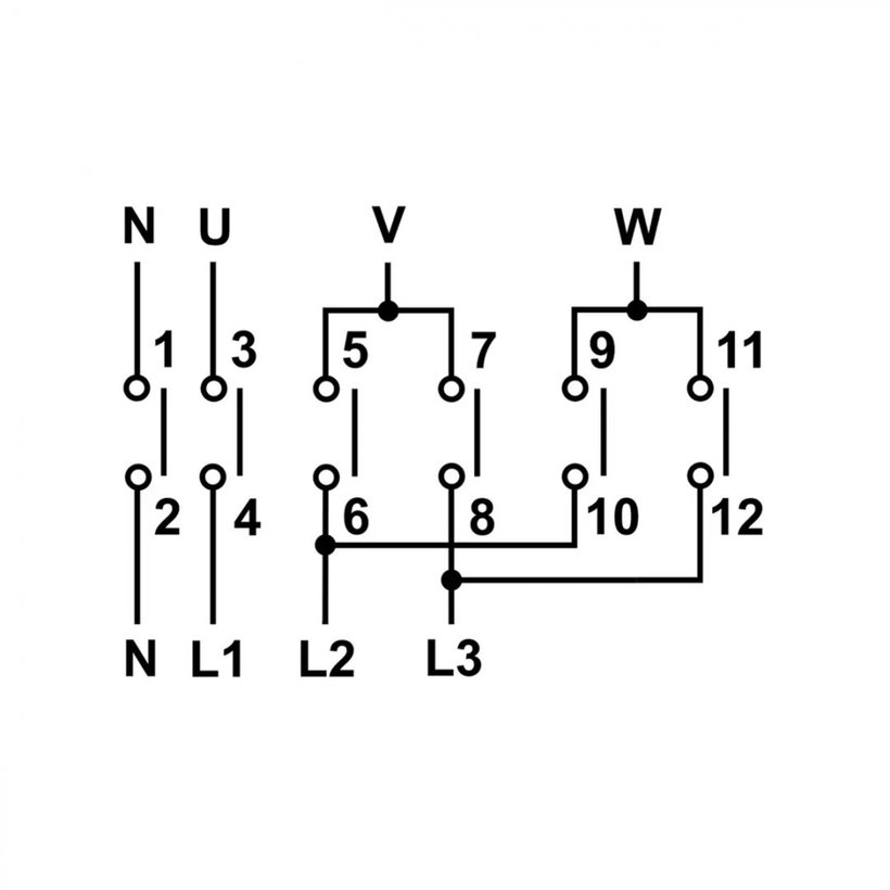 Közvetlen irányváltó motorkapcsoló, 32A