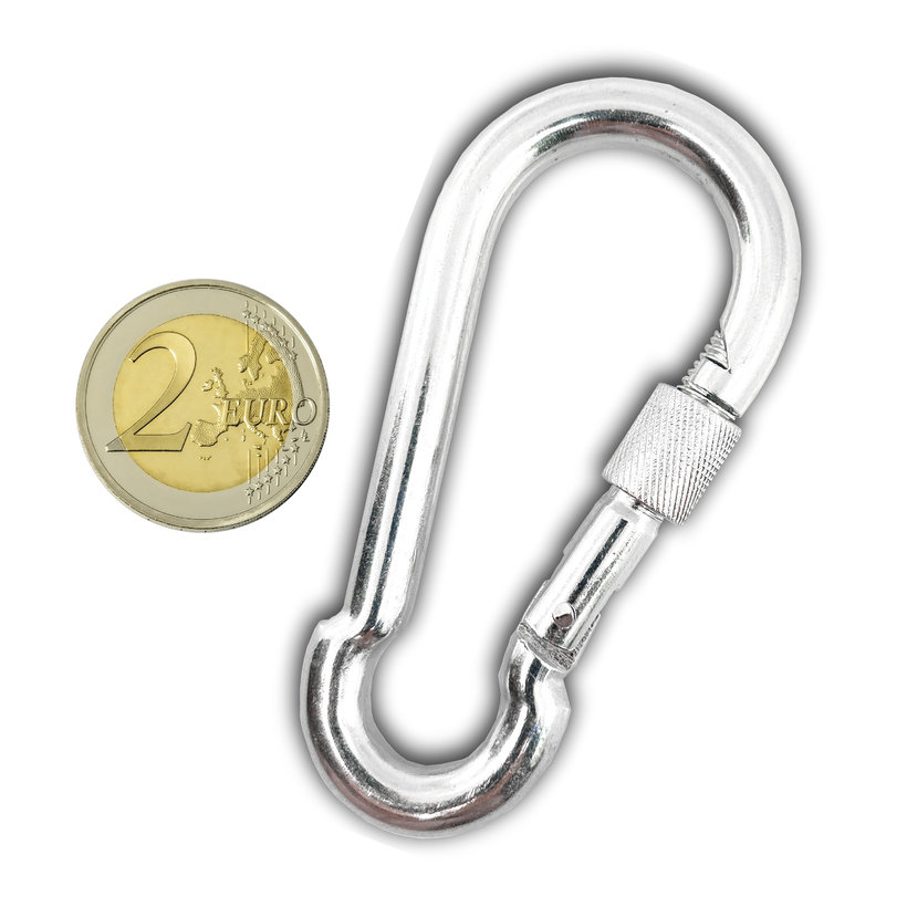 Karabiner rögzítőanyával horganyzott 8mm