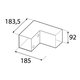 Négyzet alakú gerenda csatlakozó GPL 90 fekete 92x183,5x185 mm