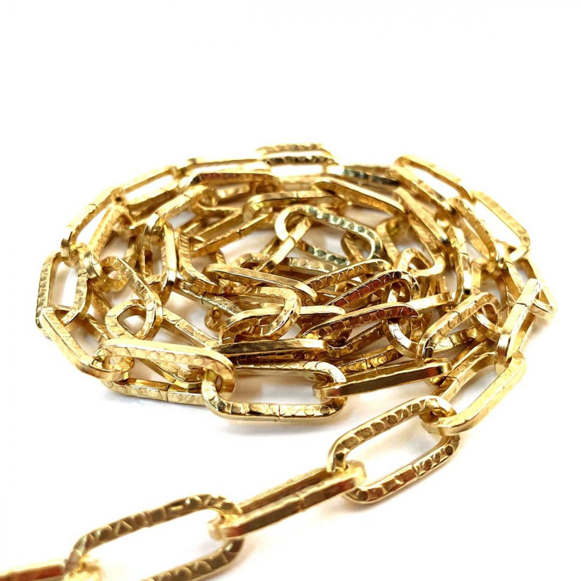 Dekoratív lánc kovácsolt sárga cink 2mm