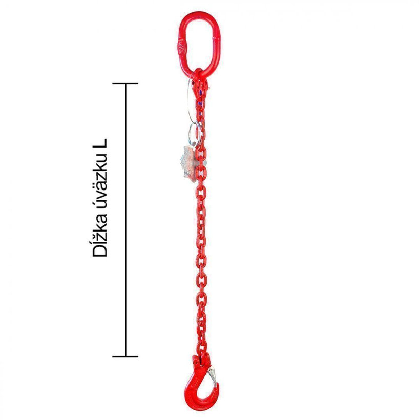 Láncos felfüggesztés szem-kampó 80 o. rövidítővel (0,5 m, 8000 kg, 16 mm)