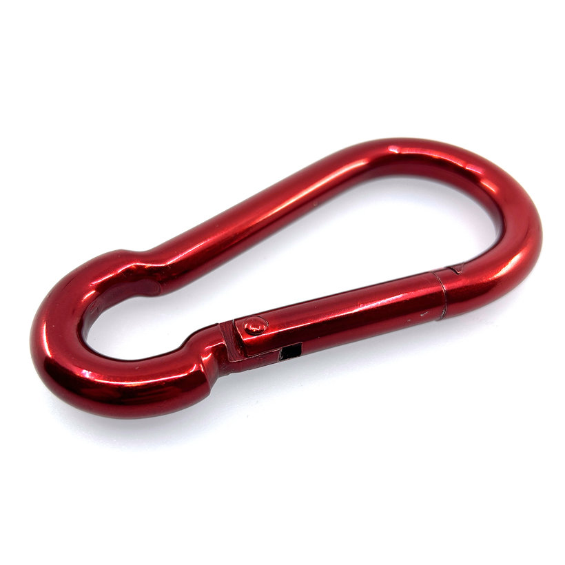 Tűzoltó karabiner DIN 5299C piros 9mm