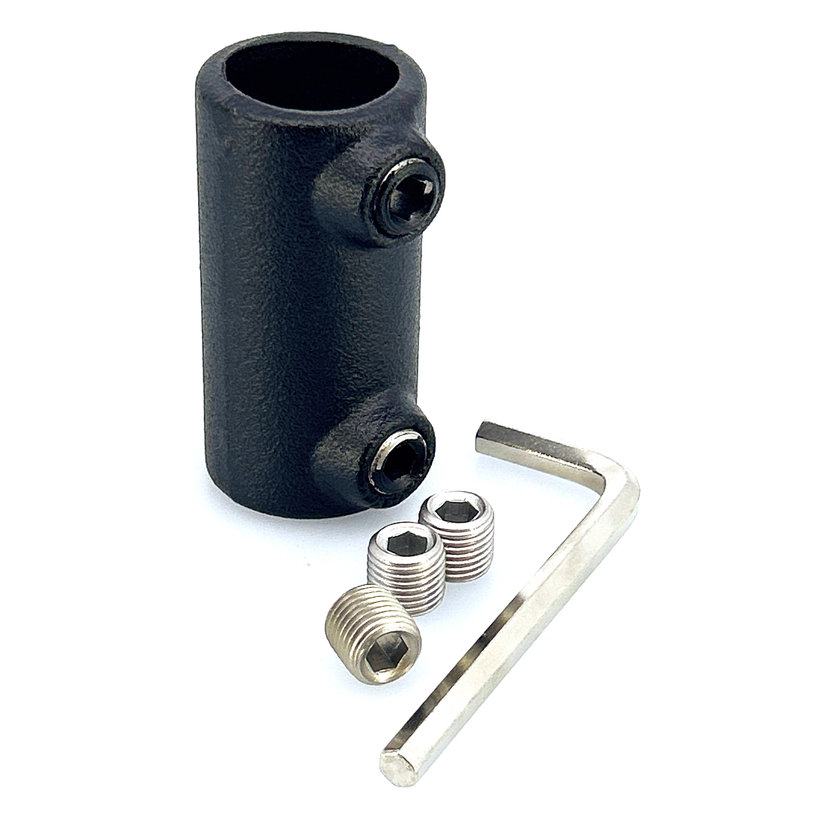 Cső alakú csatlakozó 27 mm - fekete