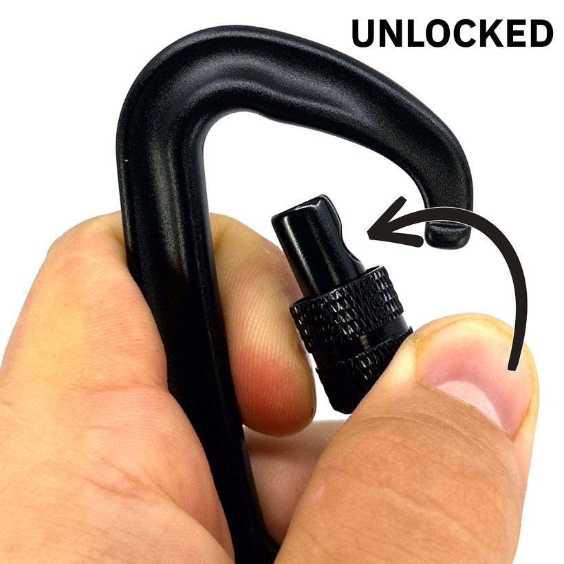 Alumínium karabiner csavarral 80 mm - fekete