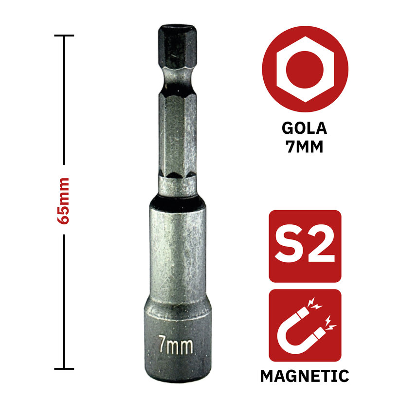 Gola fej mágneses 7x65 mm