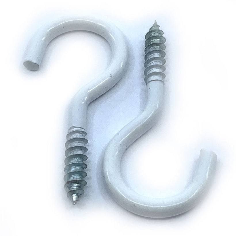 Csavaros kampó-fehér lakk 40mm