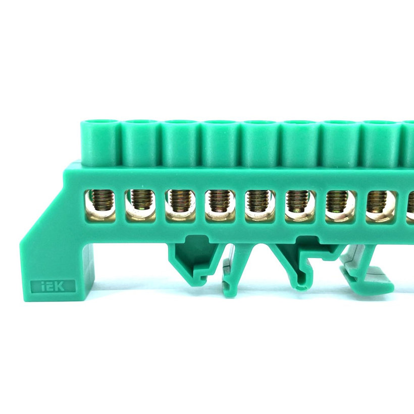 Szigetelt földelősín PE, zöld 10P