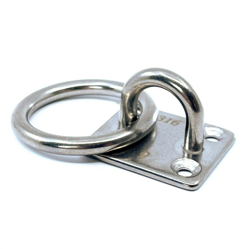 Rozsdamentes acél lemez szemmel és gyűrűvel 35 mm