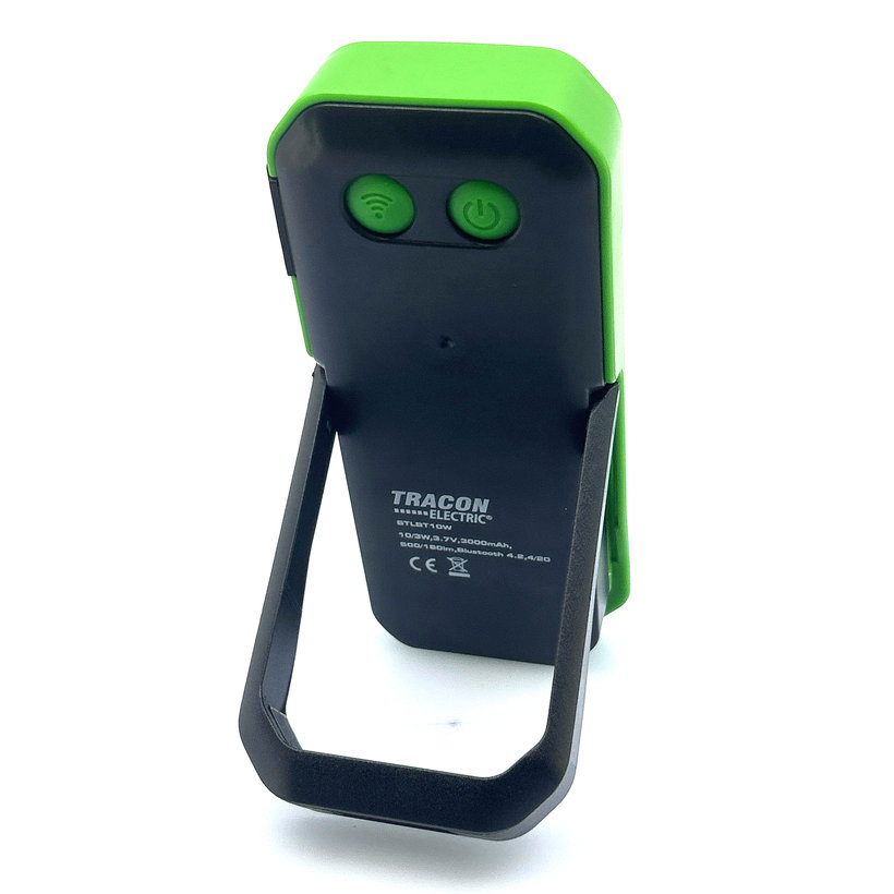 Akkumulátoros kézi LED lámpa Bluetooth hangszóróval