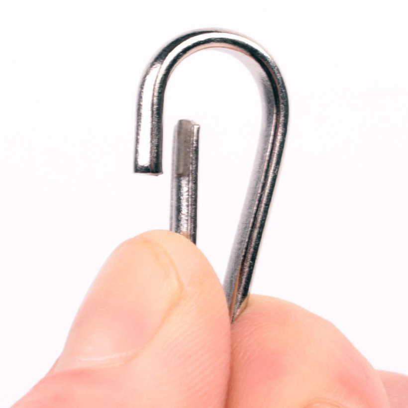 Rugós karabiner forgóhoroggal zn 50mm