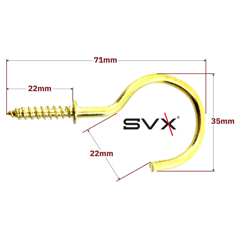 Peremes kampó, sárgaréz, 50
