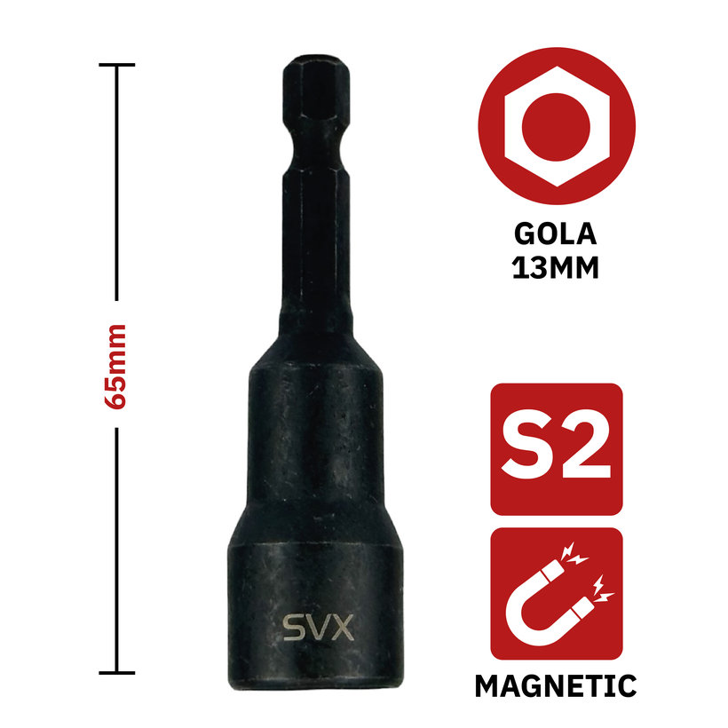 Gola fej mágneses 13mm