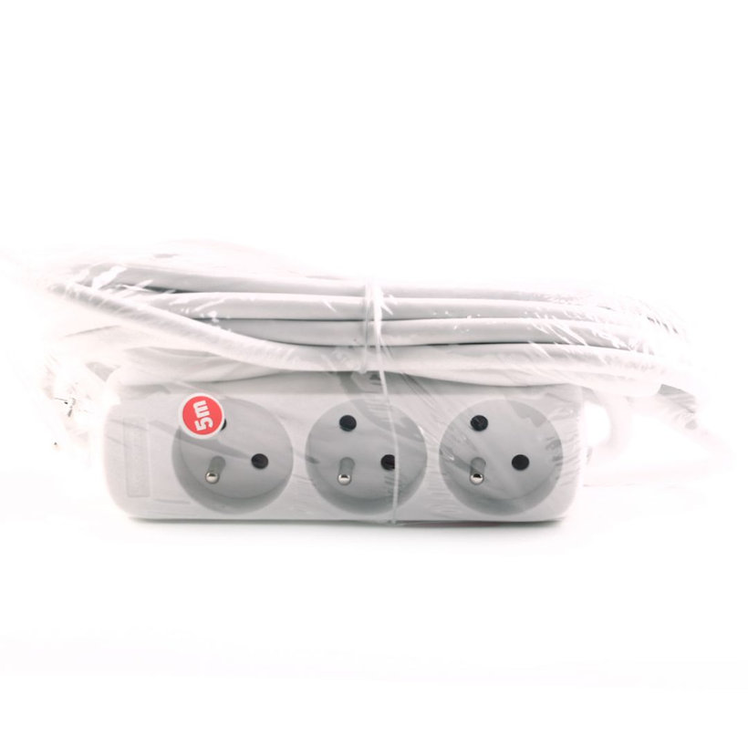 Hosszabbítókábel 16A fehér 3 aljzat 5m 3G1,5