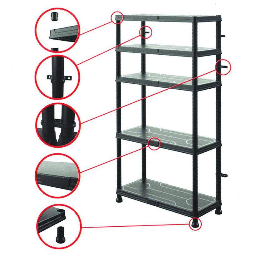 Műanyag polc 74×32x134cm 5 polccal