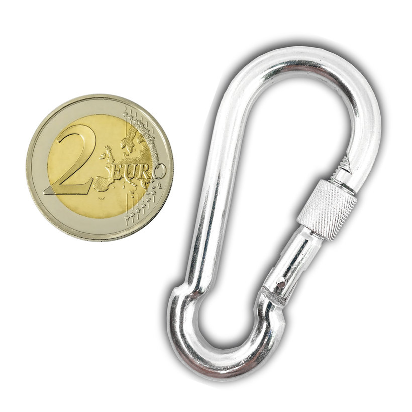Karabiner rögzítőanyával horganyzott 6mm