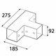 Négyzet alakú gerenda csatlakozó GPT 90 fekete 185x92x275 mm