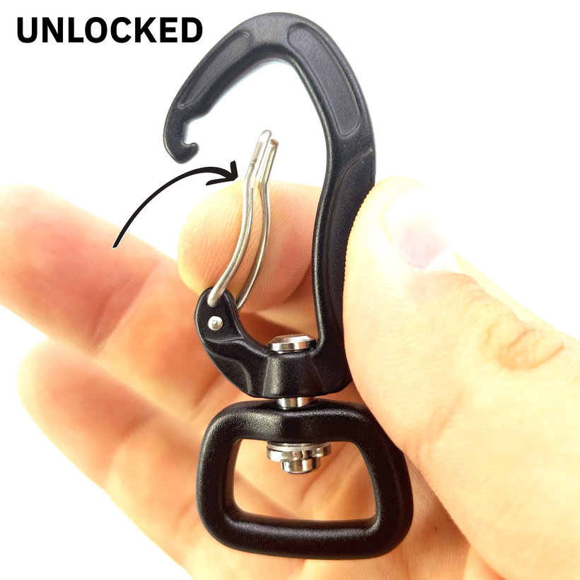 Alumínium karabiner zár nélkül 71 mm - fekete