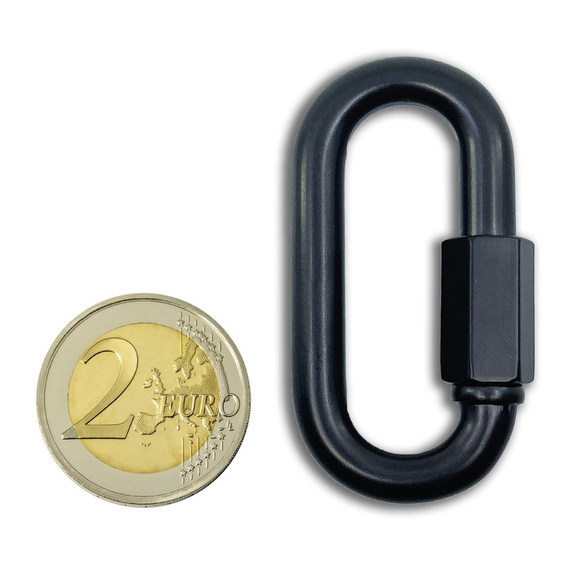 Karabiner anyával fekete 5mm
