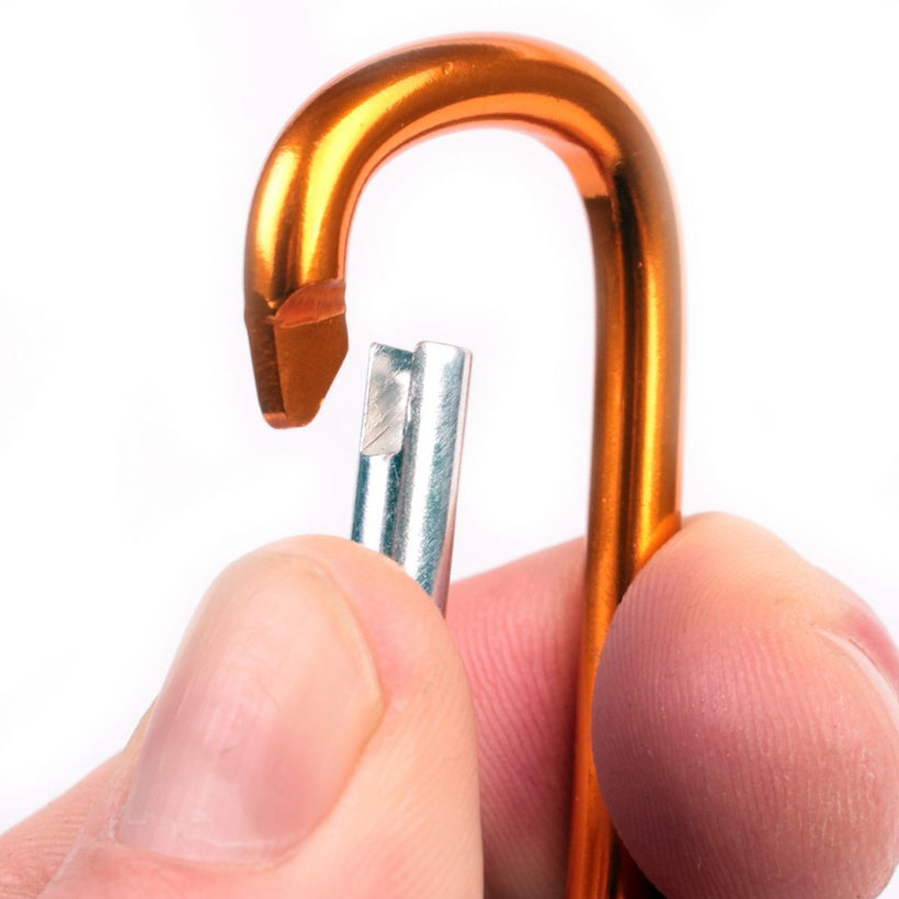 Karabiner alumínium D-alakú - ezüst 5mm