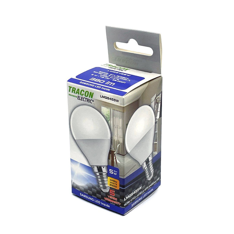 LED izzó gömb E14 5W - meleg - chippel