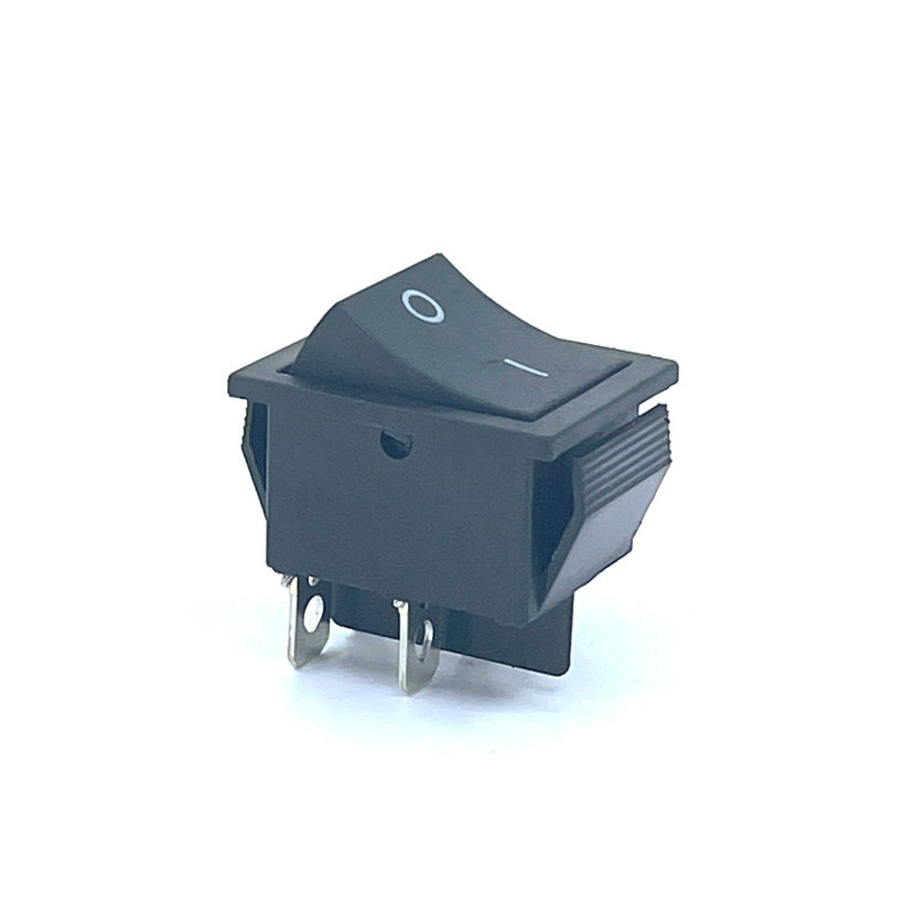 Készülékkapcsoló, ON-OFF váltó nyomókapcsoló, 16A, 250V, 0-I, fekete