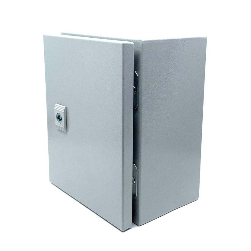 Fém elosztószekrény, acél, szürke 200x250x150mm