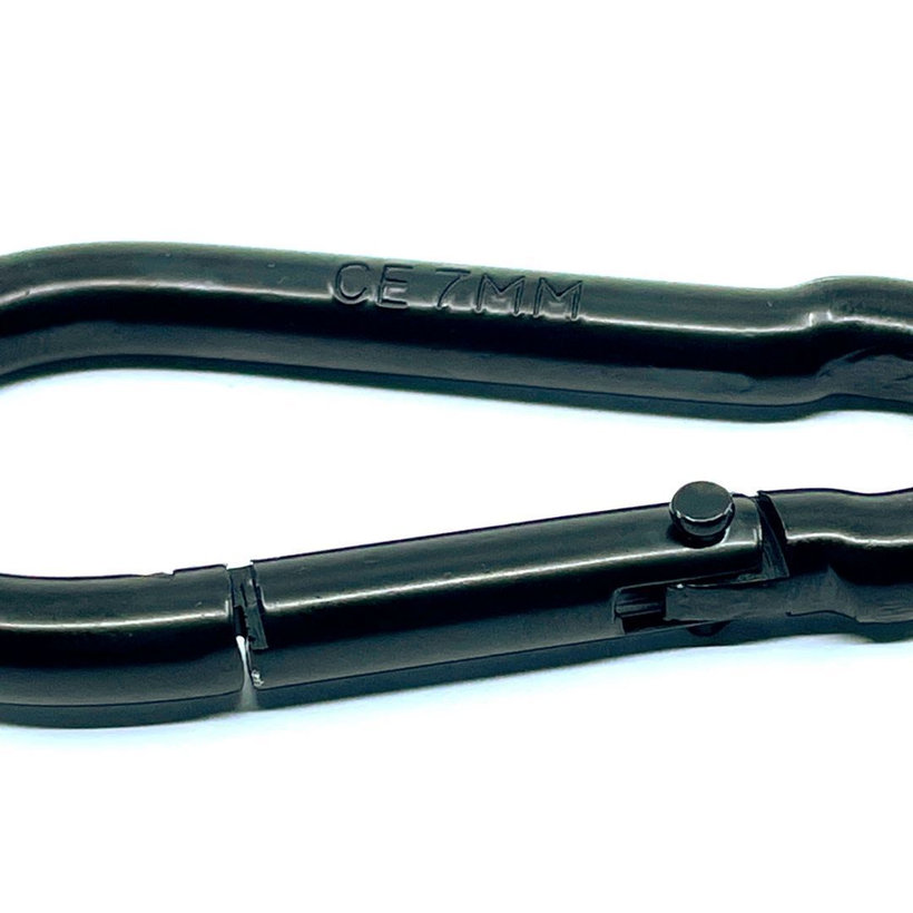 Tűzoltó karabiner DIN 5299C fekete 7mm
