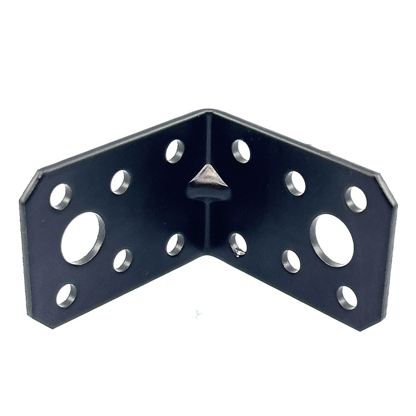 Erősített sarokösszekötő lemez formázással - fekete 10db 50x50x35x2mm